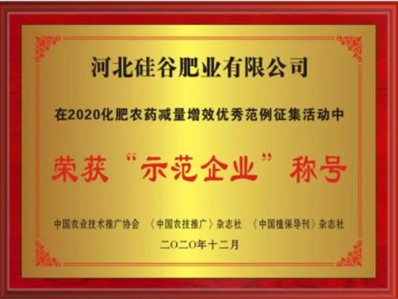 示范企業(yè) | 河北硅谷肥業(yè)：推廣有機硅功能肥 助力化肥減量增效